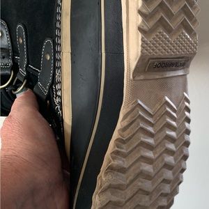 Sorel Joan of Arc, Black waterproof winter boots, suede faux fur lined